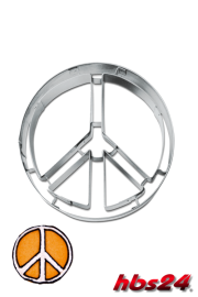 Peace Zeichen Ausstechform 6,5 cm Edelstahl - hbs24